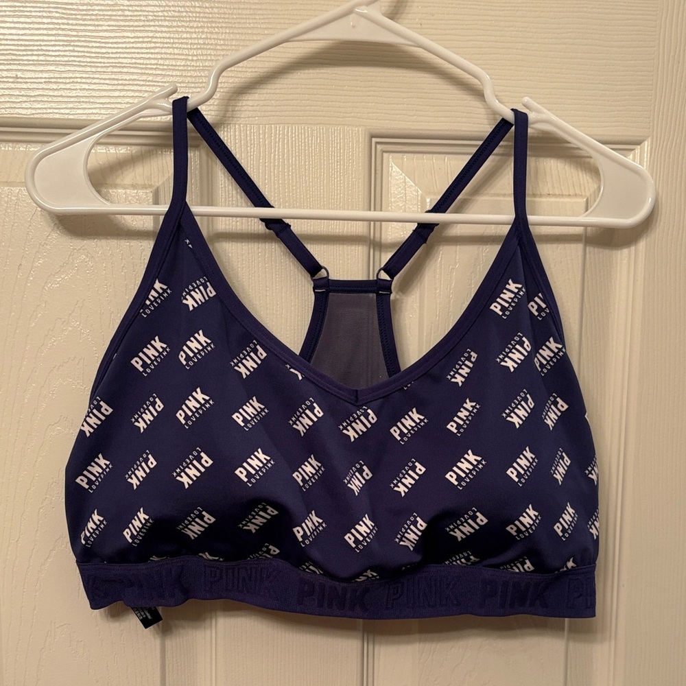PINK Victoria's Secret Dark Blue Logo Bralette